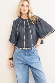 by-bar |  Top with embroidery Emmi | black | Picture 6