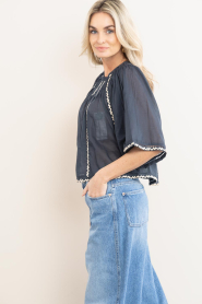 by-bar |  Top with embroidery Emmi | black | Picture 7