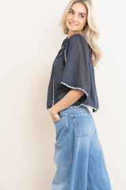 by-bar |  Top with embroidery Emmi | black | Picture 8