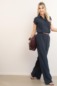 by-bar |  Viscose wide leg trousers Benji | dark blue | Picture 3