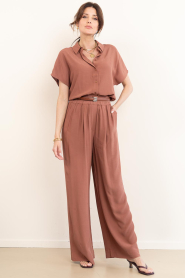 by-bar |  Viscose wide leg trousers Benji | red | Picture 2