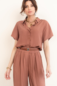 by-bar |  Viscose blouse Barley | red | Picture 2