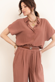 by-bar |  Viscose blouse Barley | red | Picture 4