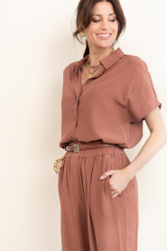 by-bar |  Viscose blouse Barley | red | Picture 5
