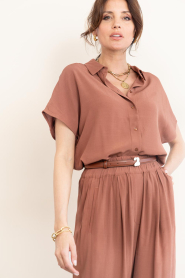 by-bar |  Viscose blouse Barley | red | Picture 6