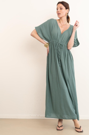 by-bar |  Viscose mix maxi dress Long | dark green | Picture 6