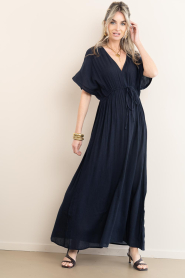 by-bar |  Viscose mix maxi dress Long | dark blue | Picture 3
