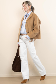 Alter Ego |  Woolen jacket with fringes Billie | camel | Picture 4