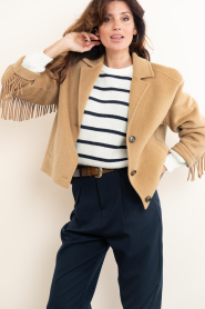 Alter Ego |  Woolen jacket with fringes Billie | camel | Picture 5