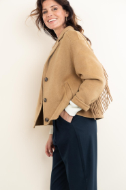 Alter Ego |  Woolen jacket with fringes Billie | camel | Picture 8