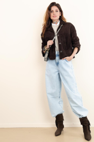 Alter Ego :  Suede jacket with fringes Darcy | brown - img3