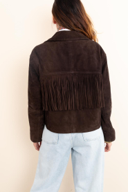 Alter Ego :  Suede jacket with fringes Darcy | brown - img7