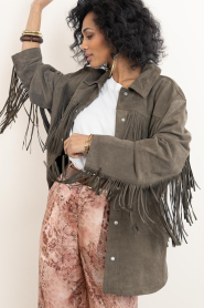 Alter Ego :  Suede blouse/jacket Ginny | dark green - img8