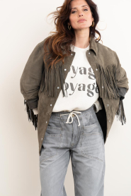 Alter Ego |  Suede blouse/jacket Ginny | dark green | Picture 10
