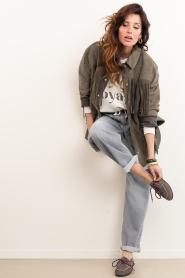 Alter Ego :  Suede blouse/jacket Ginny | dark green - img9