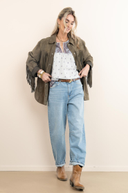 Alter Ego |  Suede blouse/jacket Ginny | dark green | Picture 4