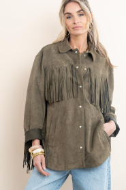 Alter Ego :  Suede blouse/jacket Ginny | dark green - img6