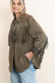 Alter Ego :  Suede blouse/jacket Ginny | dark green - img7