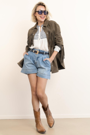 Alter Ego :  Suede blouse/jacket Ginny | dark green - img4