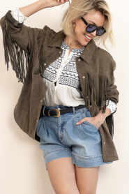 Alter Ego :  Suede blouse/jacket Ginny | dark green - img2
