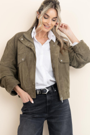 Alter Ego :  Suede bomber jacket Beccy | green - img7