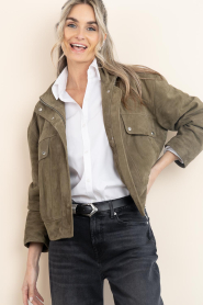 Alter Ego :  Suede bomber jacket Beccy | green - img2
