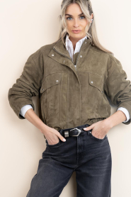 Alter Ego :  Suede bomber jacket Beccy | green - img8