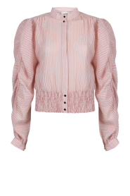 Aaiko |  Checkered blouse with puffed sleeves Beaudine | pink | Picture 1