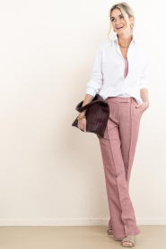 Aaiko |  Trousers with press fold Chantelle | pink  | Picture 2