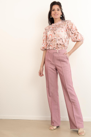 Aaiko |  Trousers with press fold Chantelle | pink  | Picture 4
