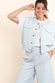 Aaiko |  Waistcoat with elastic waistband Olivia | blue | Picture 6