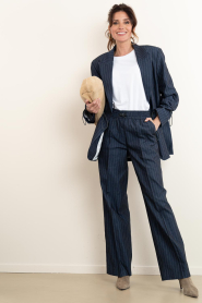 Aaiko |  Pinstripe blazer with elastic waistband Brynn | dark blue | Picture 3