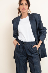Aaiko |  Pinstripe blazer with elastic waistband Brynn | dark blue | Picture 2