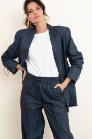 Aaiko |  Pinstripe blazer with elastic waistband Brynn | dark blue | Picture 6
