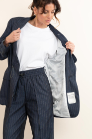 Aaiko |  Pinstripe blazer with elastic waistband Brynn | dark blue | Picture 8