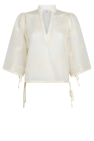 Aaiko |  Sheer top with embroidery Kris | natural | Picture 1