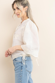 Aaiko |  Sheer top with embroidery Kris | natural | Picture 8