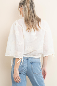 Aaiko |  Sheer top with embroidery Kris | natural | Picture 9