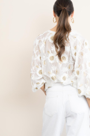 Aaiko |  Shiny top with embroidery Alanza | natural | Picture 7