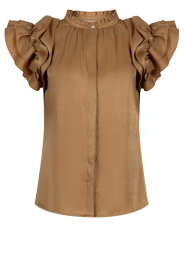 Aaiko |  Blouse with ruffles Gezana | camel | Picture 1