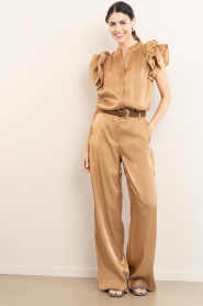 Aaiko |  Blouse with ruffles Gezana | camel | Picture 10