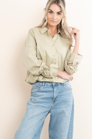 Aaiko |  Blouse with elastic waistband Mikkie | green | Picture 2