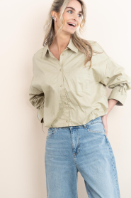 Aaiko |  Blouse with elastic waistband Mikkie | green | Picture 6
