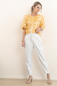 Aaiko |  Top with big sequins Angelina | yellow | Picture 3