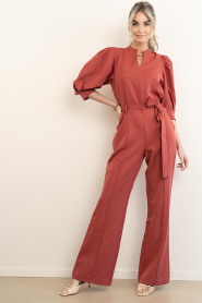 Aaiko |  Jumpsuit with bow belt Hellen | red | Picture 4