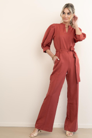 Aaiko |  Jumpsuit with bow belt Hellen | red | Picture 6