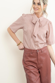 Aaiko |  Striped blouse with lurex Veronne | pink | Picture 2