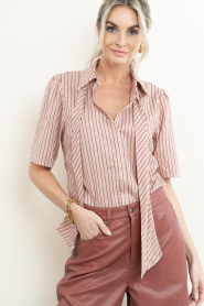 Aaiko |  Striped blouse with lurex Veronne | pink | Picture 4