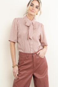 Aaiko |  Striped blouse with lurex Veronne | pink | Picture 5