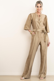 Aaiko |  Viscose jumpsuit with belt Katy | green | Picture 2